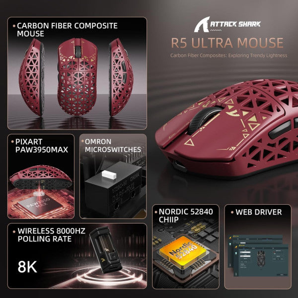 ATTACK SHARK R5 Ultra (Red)