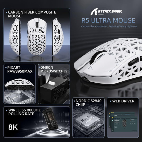 ATTACK SHARK R5 Ultra (White)