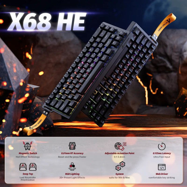 ATTACK SHARK X68 HE Magnetic Switch (Black)