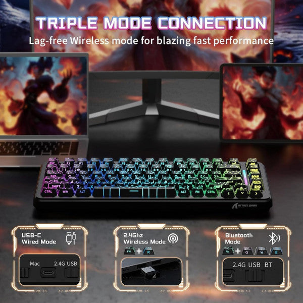 ATTACK SHARK X82 Pro HE Magnetic Switch (Black Contours)
