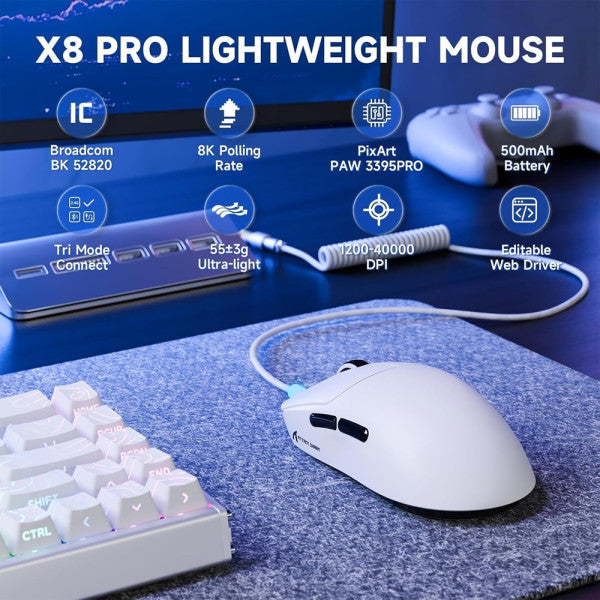 ATTACK SHARK X8PRO (White)