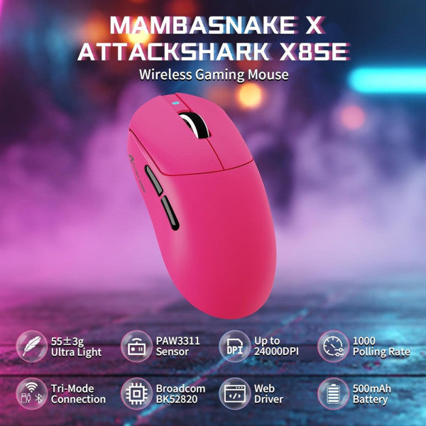 ATTACK SHARK X8SE (Berry Red)