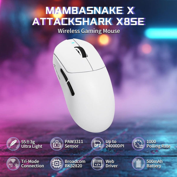ATTACK SHARK X8SE (White)