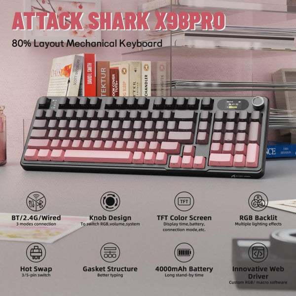 ATTACK SHARK X98 PRO Wireless Blueberry Switch (Blackberry)
