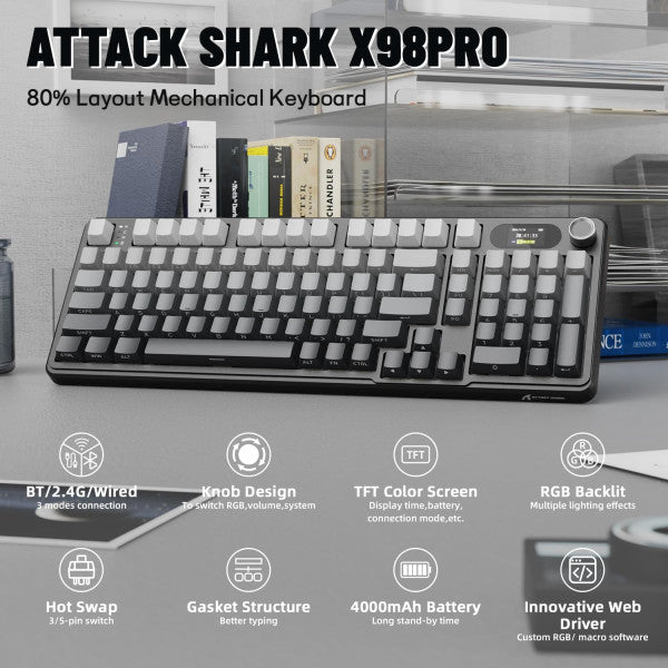 ATTACK SHARK X98 PRO Wireless Blueberry Switch (Moonlit Night)
