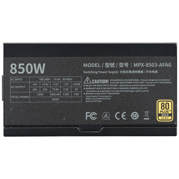 Cooler Master MWE Gold 850 V3 ATX 3.1 Full Modular 80PLUS GOLD 850W