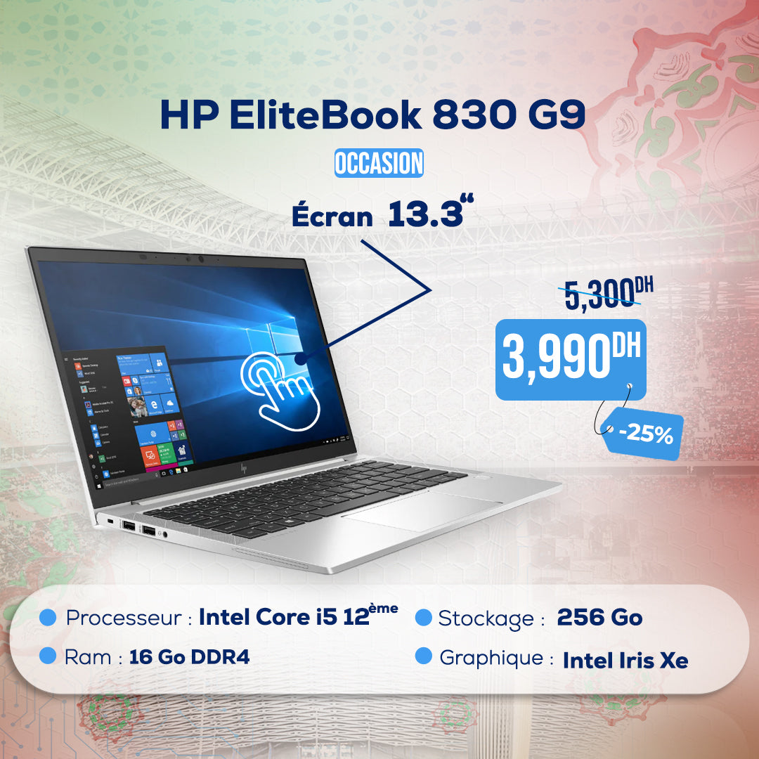 HP EliteBook 830 G9 Tactile - Core i5 12ème Gen | Prix Maroc