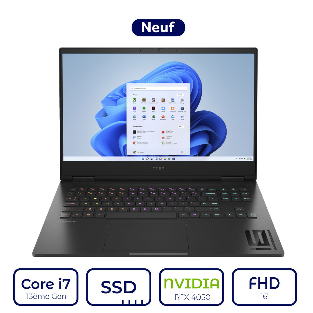 HP OMEN 16-wd0000nk Intel Core i7 13ème Gen NVIDIA GeForce RTX 4050 6 Go