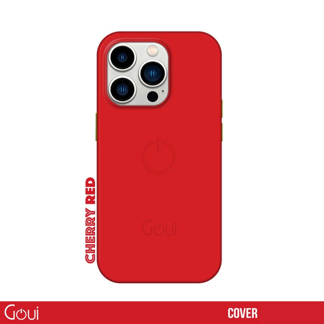 Goui Coque iPhone 15 Pro Rouge cerise avec MagSafe