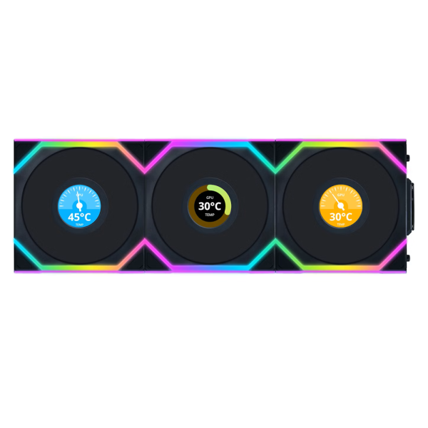 Lian Li UNI Fan SL Wireless LCD Reverse 120 Black (Triple Pack)