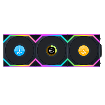 Lian Li UNI Fan SL Wireless LCD Reverse 120 Black (Triple Pack)