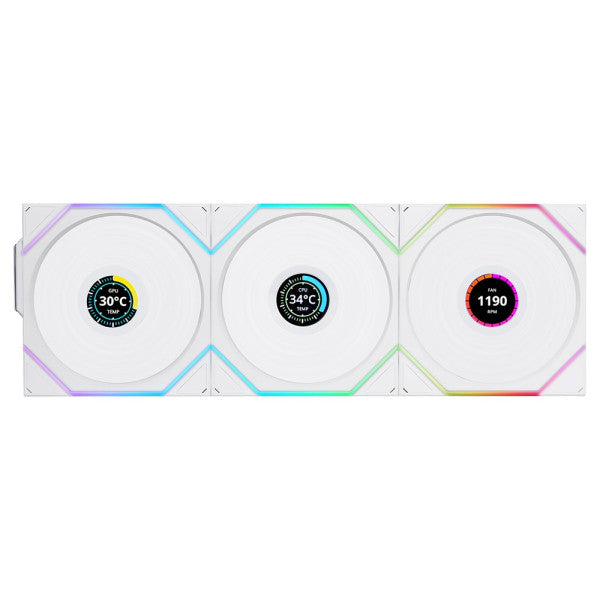 Lian Li UNI Fan TL-LCD Wireless Reverse 120 White (Triple Pack)