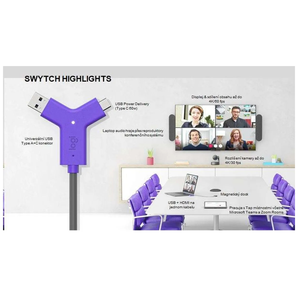 MAYDAN Accessoire Connectique Logitech Swytch Laptop Plug-and-display Displaylink - Photo 3