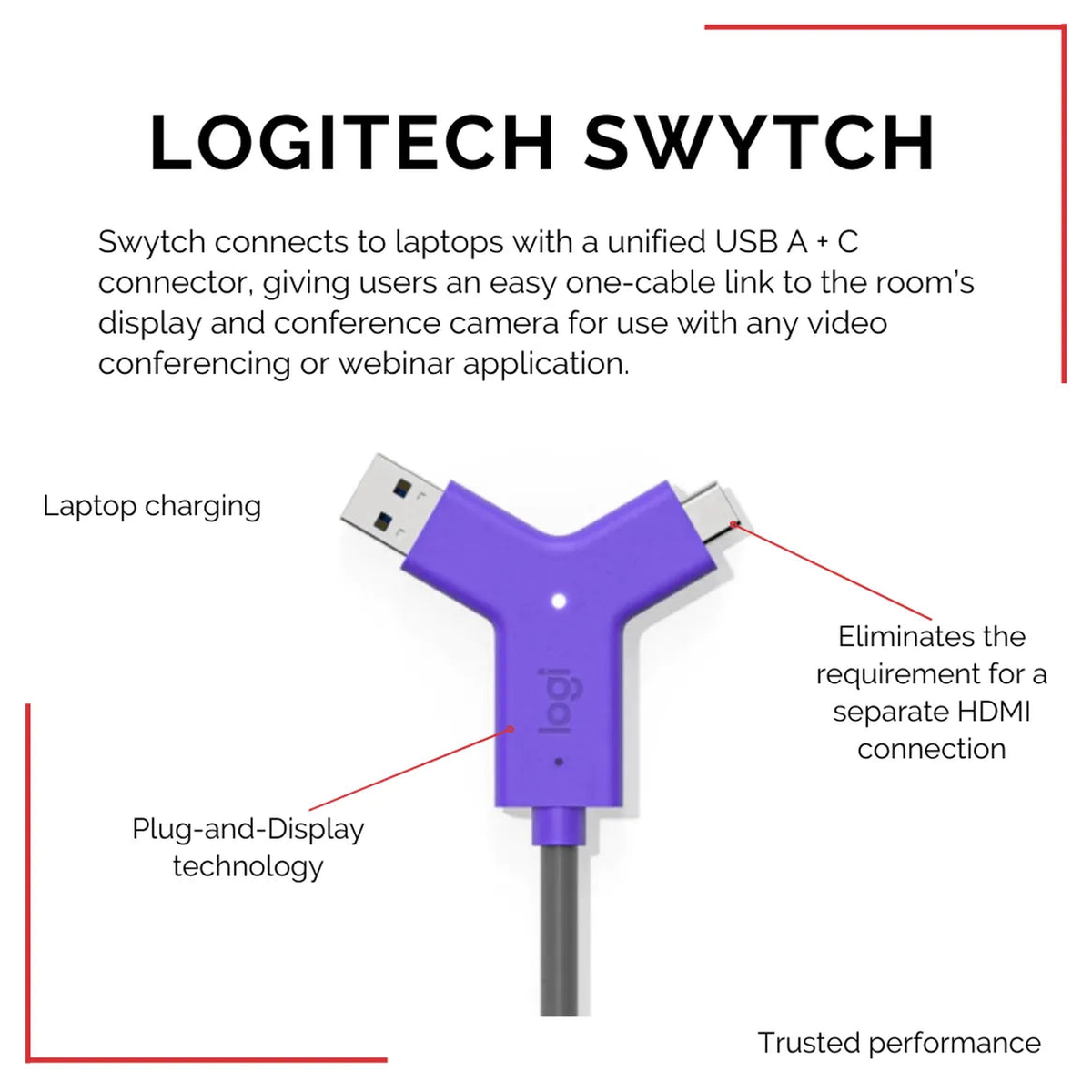 MAYDAN Accessoire Connectique Logitech Swytch Laptop Plug-and-display Displaylink - Photo 6