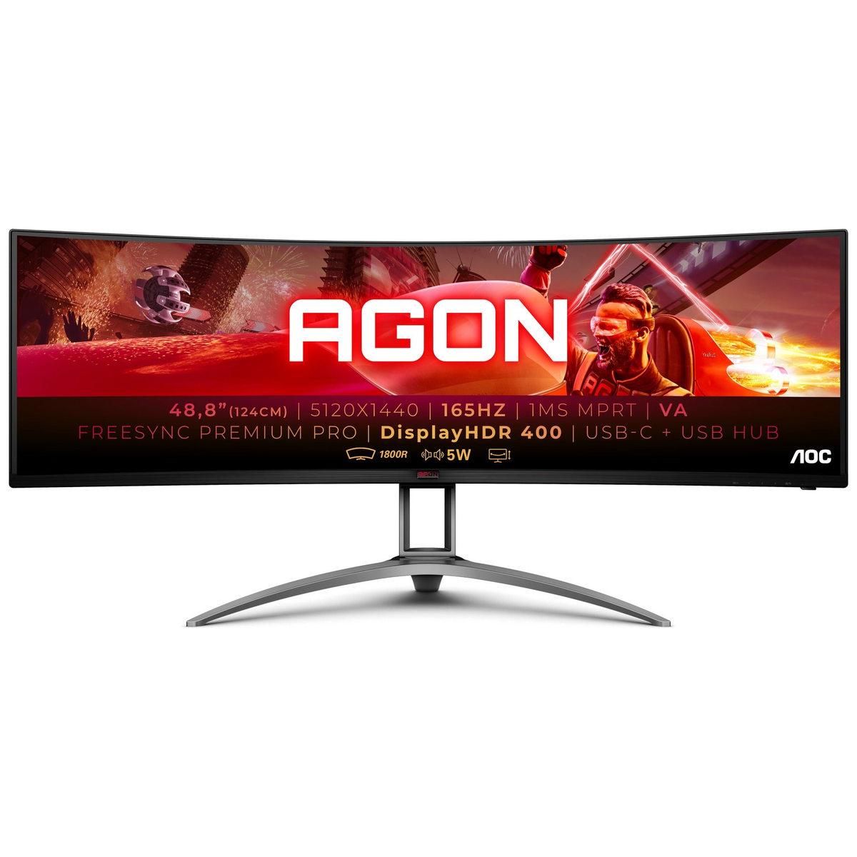 Moniteur AOC AGON AG493UCX2 DQHD 49" DQHD VA 165Hz - Photo 1