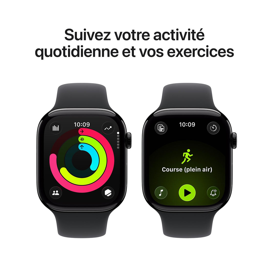 Apple Watch Series 11 GPS Aluminium 42mm - Jet Black bracelet Noir taille S/M - Maydan.ma