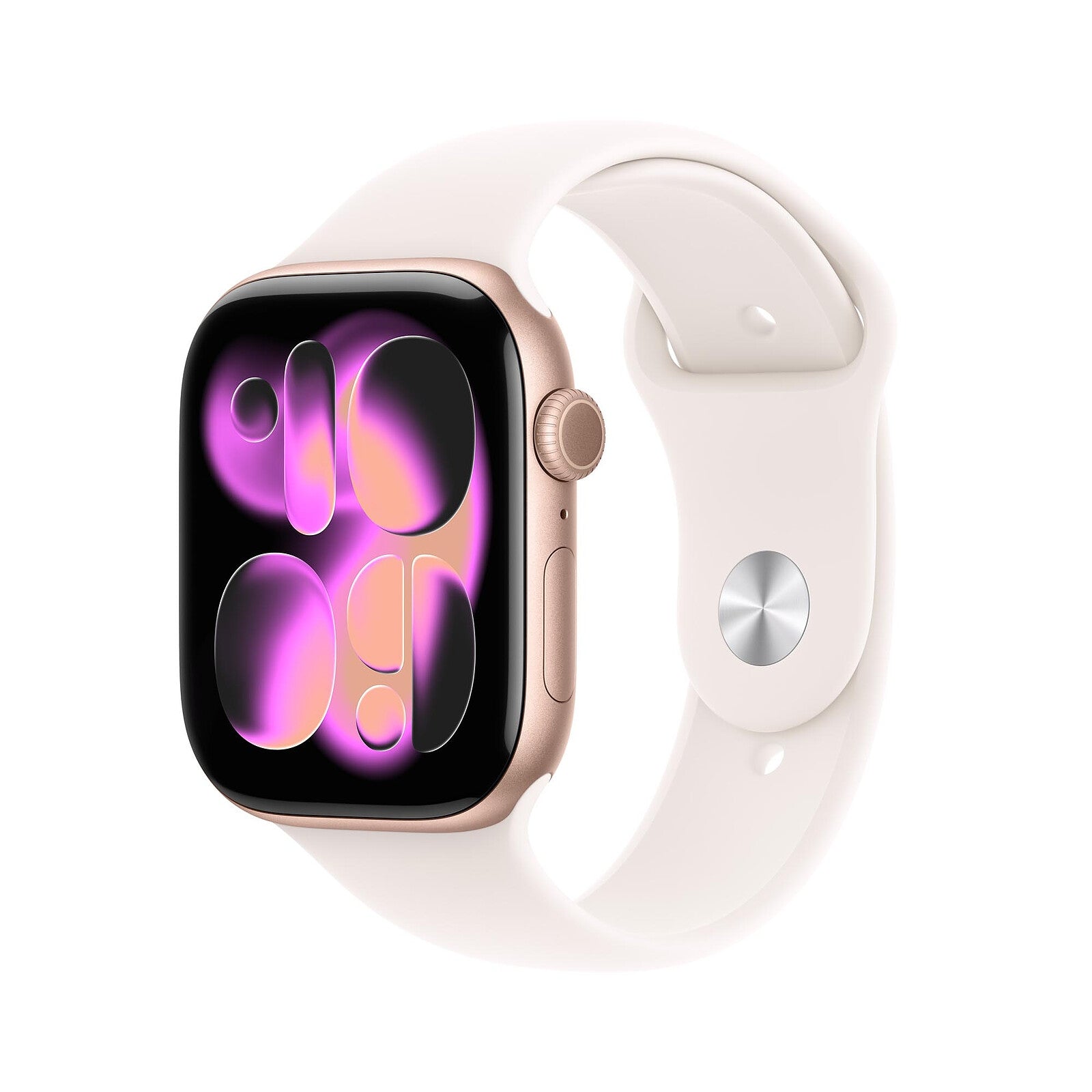 Apple Watch Series 11 GPS Aluminium 46mm - Or Rose bracelet Rose tendre taille S/M - Maydan.ma