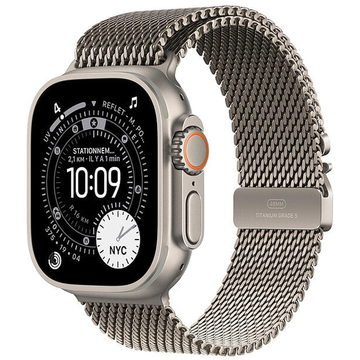 Apple Watch Ultra 3 GPS + Cellular 49 mm Titane naturel Bracelet Milanais en titane Naturel Small - Maydan.ma