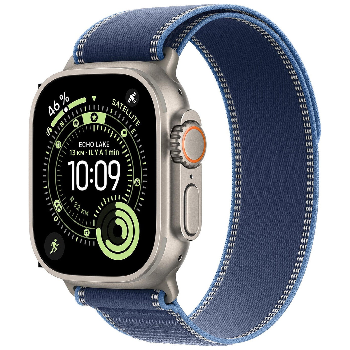 Apple Watch Ultra 3 GPS + Cellular 49 mm Titane naturel Boucle Trail Bleu/bleu vif M/L - Maydan.ma