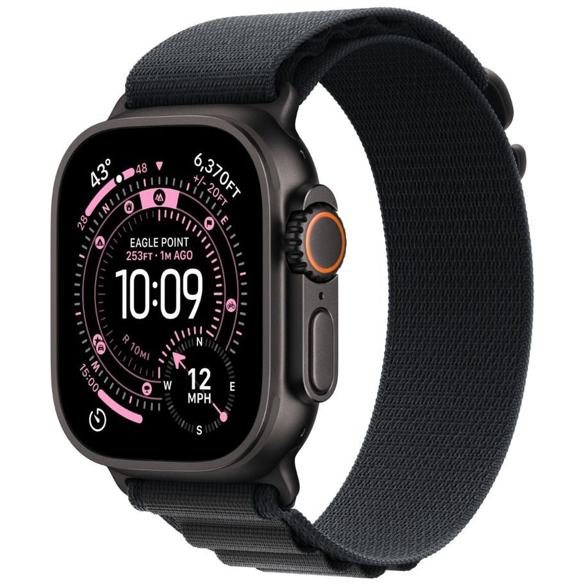 Apple Watch Ultra 3 GPS + Cellular 49 mm Titane noir Boucle Alpine Noir Medium - Maydan.ma