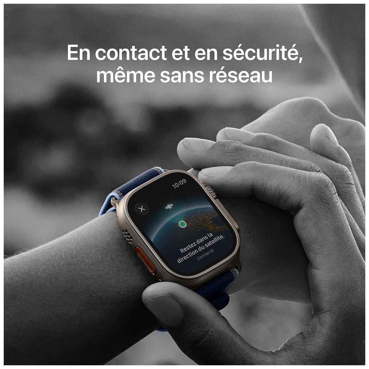 Apple Watch Ultra 3 GPS + Cellular 49 mm Titane noir Boucle Trail Noir/charbon S/M - Maydan.ma