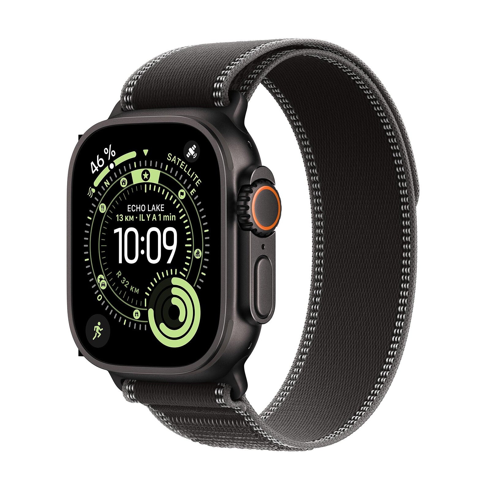 Apple Watch Ultra 3 GPS + Cellular 49 mm Titane noir Boucle Trail Noir/charbon M/L - Maydan.ma