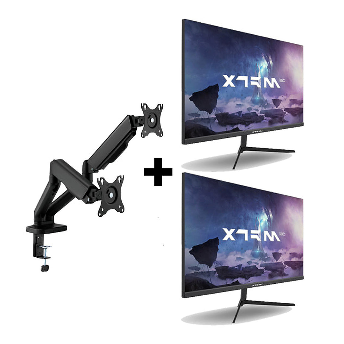 Pack XTRMLAB XG2522F 24.5" FHD IPS 180Hz x2 + E420C-64TDL au Maroc - vue principale