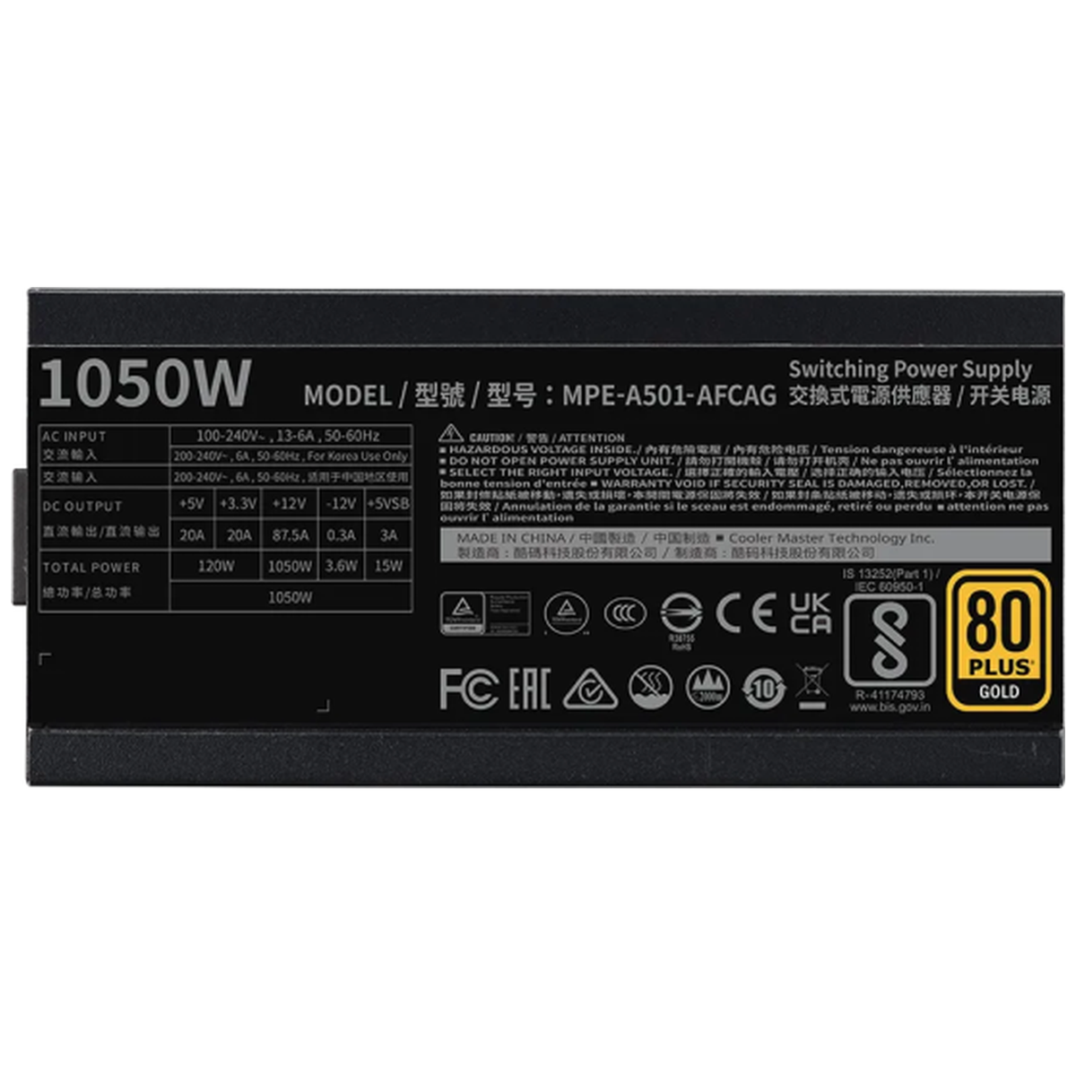 Cooler Master MWE Gold 1050 Full Modular V2 ATX 3.1 80PLUS GOLD 1050W