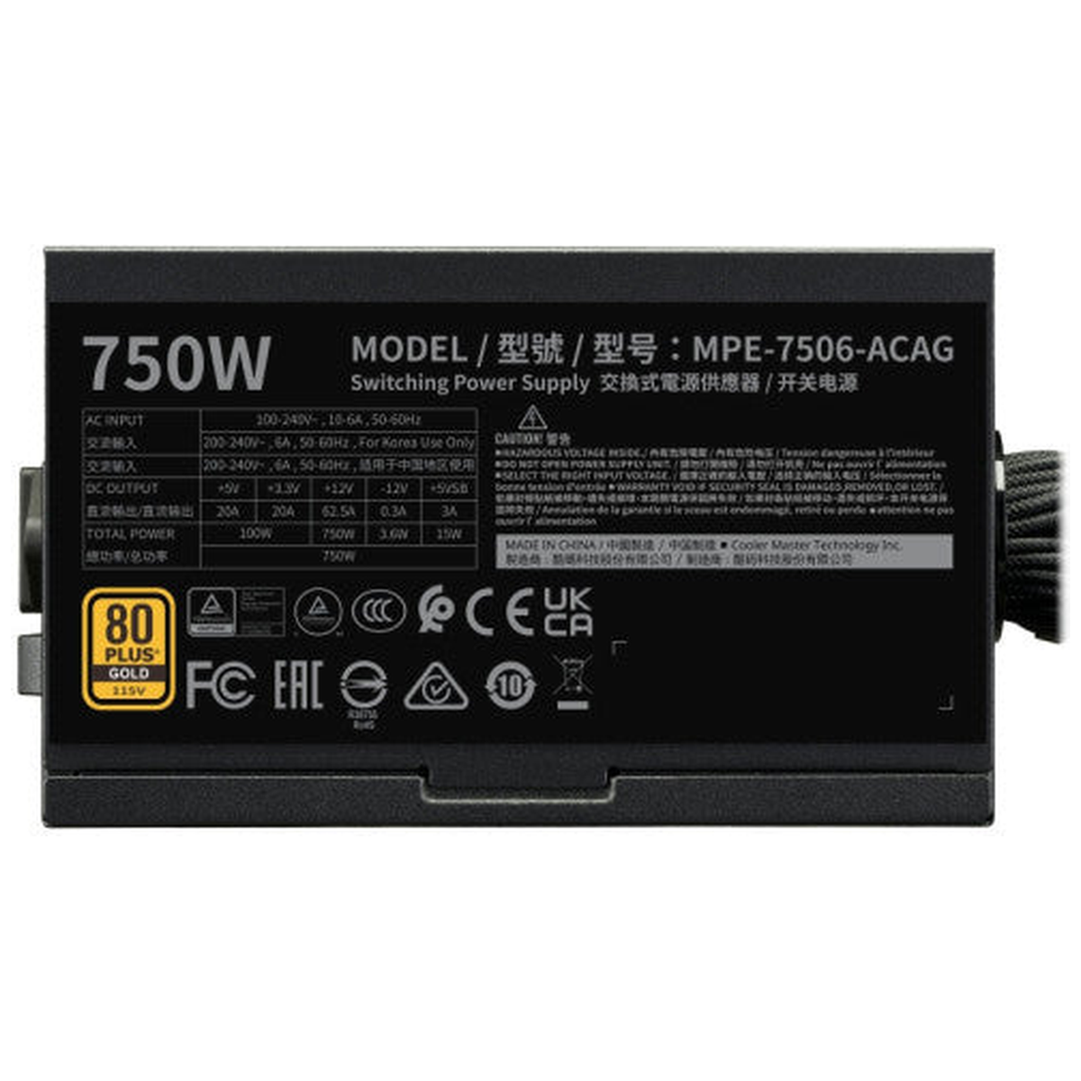 Cooler Master MWE Gold 750 V3 ATX 3.1 80PLUS GOLD 750W