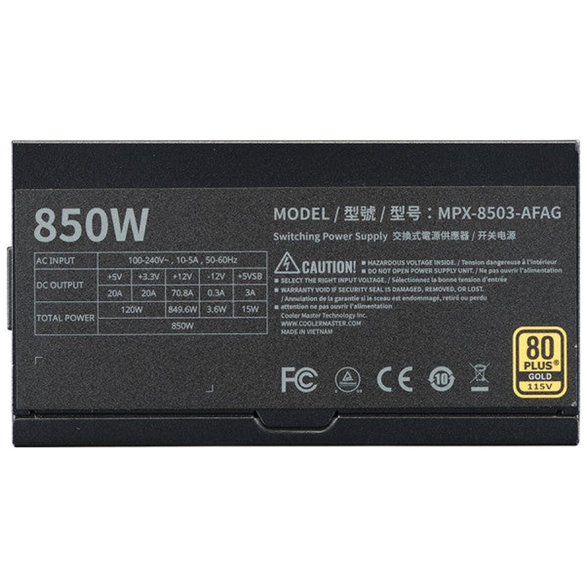 Cooler Master MWE Gold 850 V3 ATX 3.1 Full Modular 80PLUS GOLD 850W