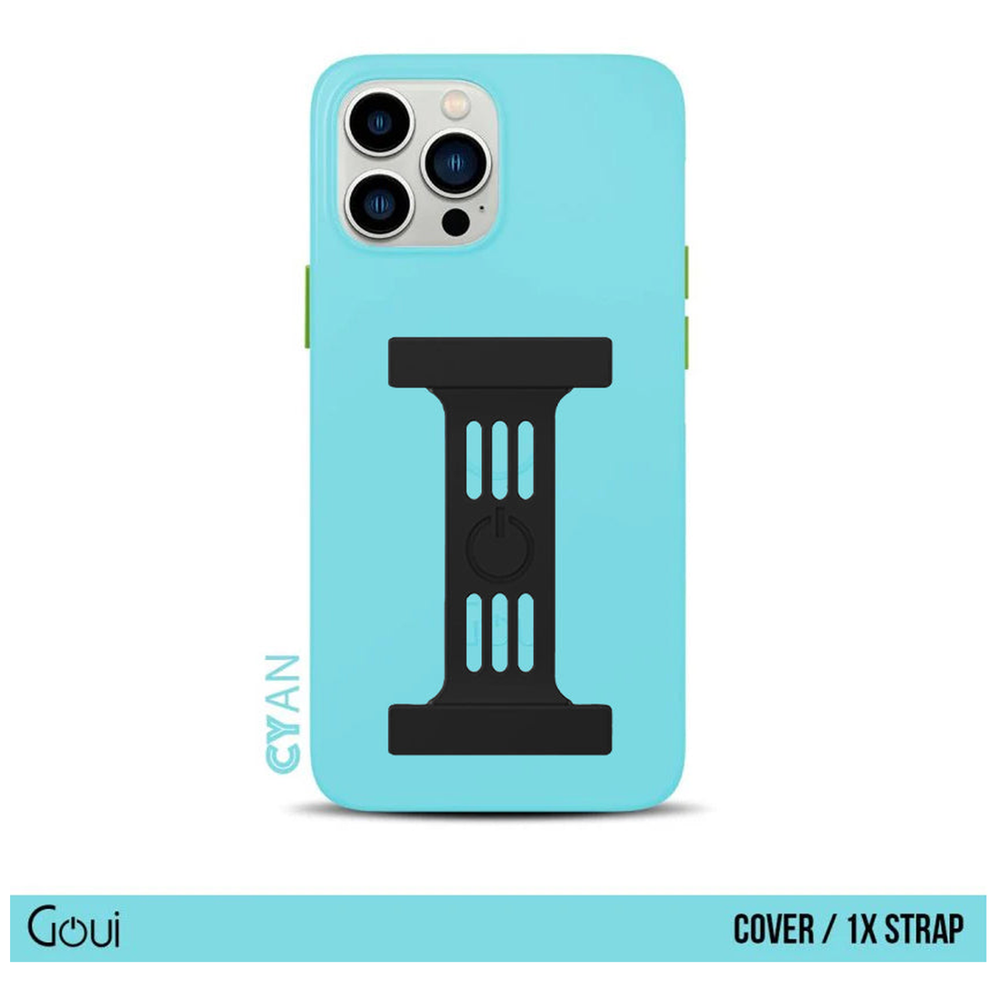 Goui Coque iPhone Bleu Cyan avec MagSafe + Strap - Photo 1