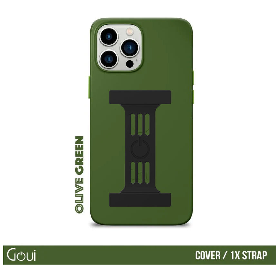 Goui Coque iPhone Vert olive avec MagSafe + Strap - Photo 1