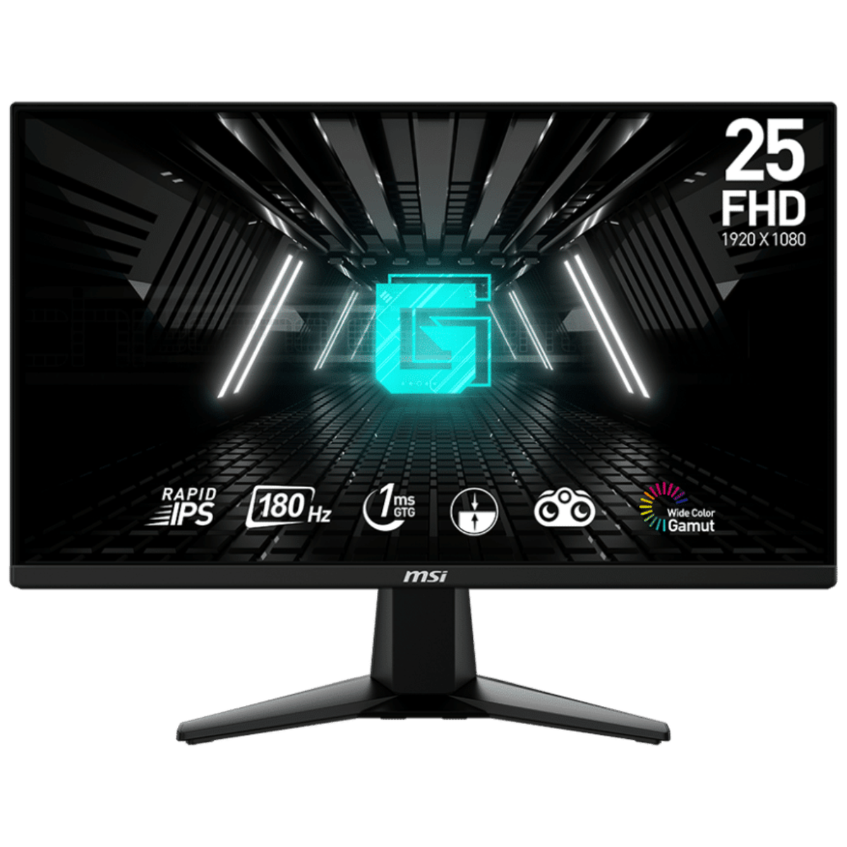 Moniteur MSI G255F 24.5" FHD Rapid IPS 180Hz - vue produit détaillée