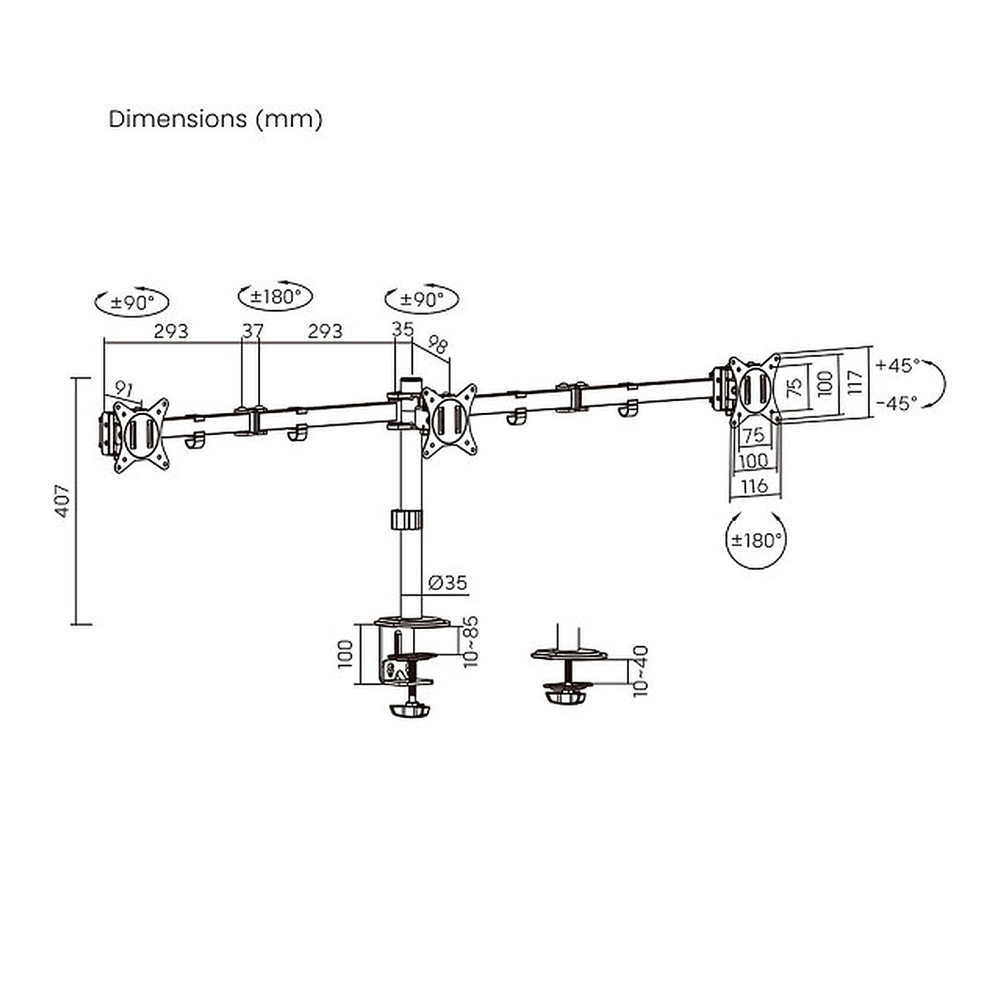 Support EWENT Ewent EW1513 13-27 pouces - Photo 4