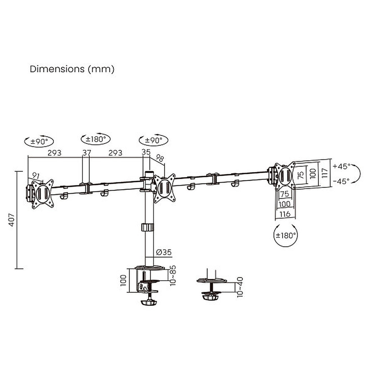 Support EWENT Ewent EW1513 13-27 pouces - Photo 4
