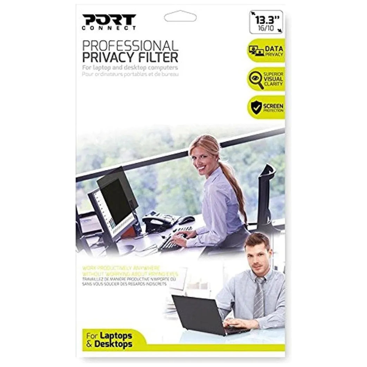 Achat Portdesign PORT PRIVACY FILTER 2D - 13,3' 16/10 -- 287 x 179 Maroc - Vue face