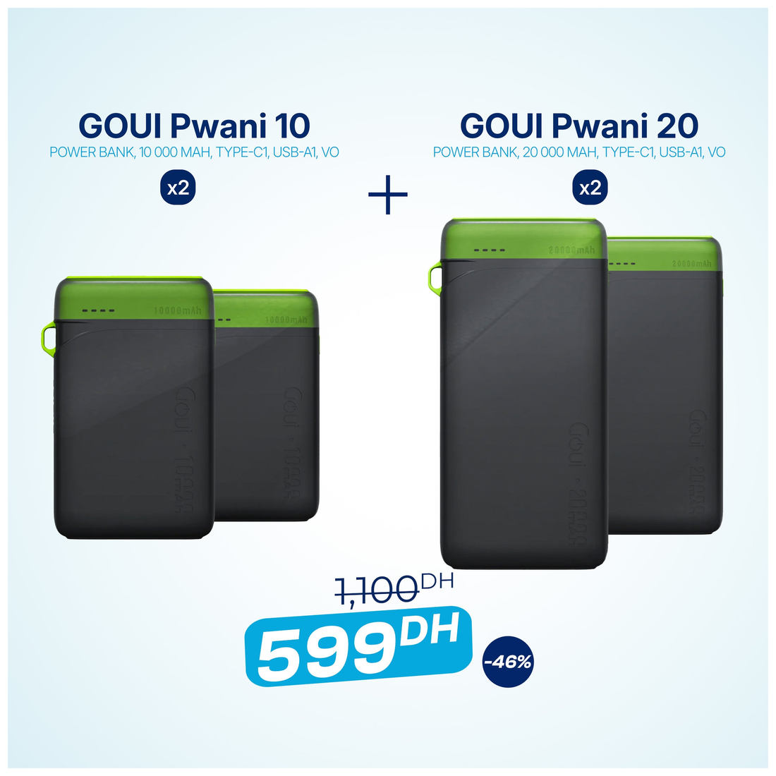 Goui pack 2x Pwani 10 avec 2x Pwani 20 - 15W - Photo 1