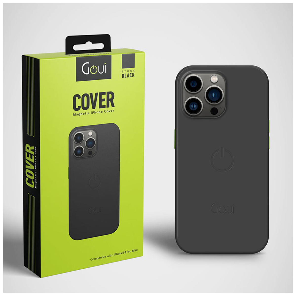 Goui Coque Magnetique iPhone 14 Pro Max couleur Pierre Noire