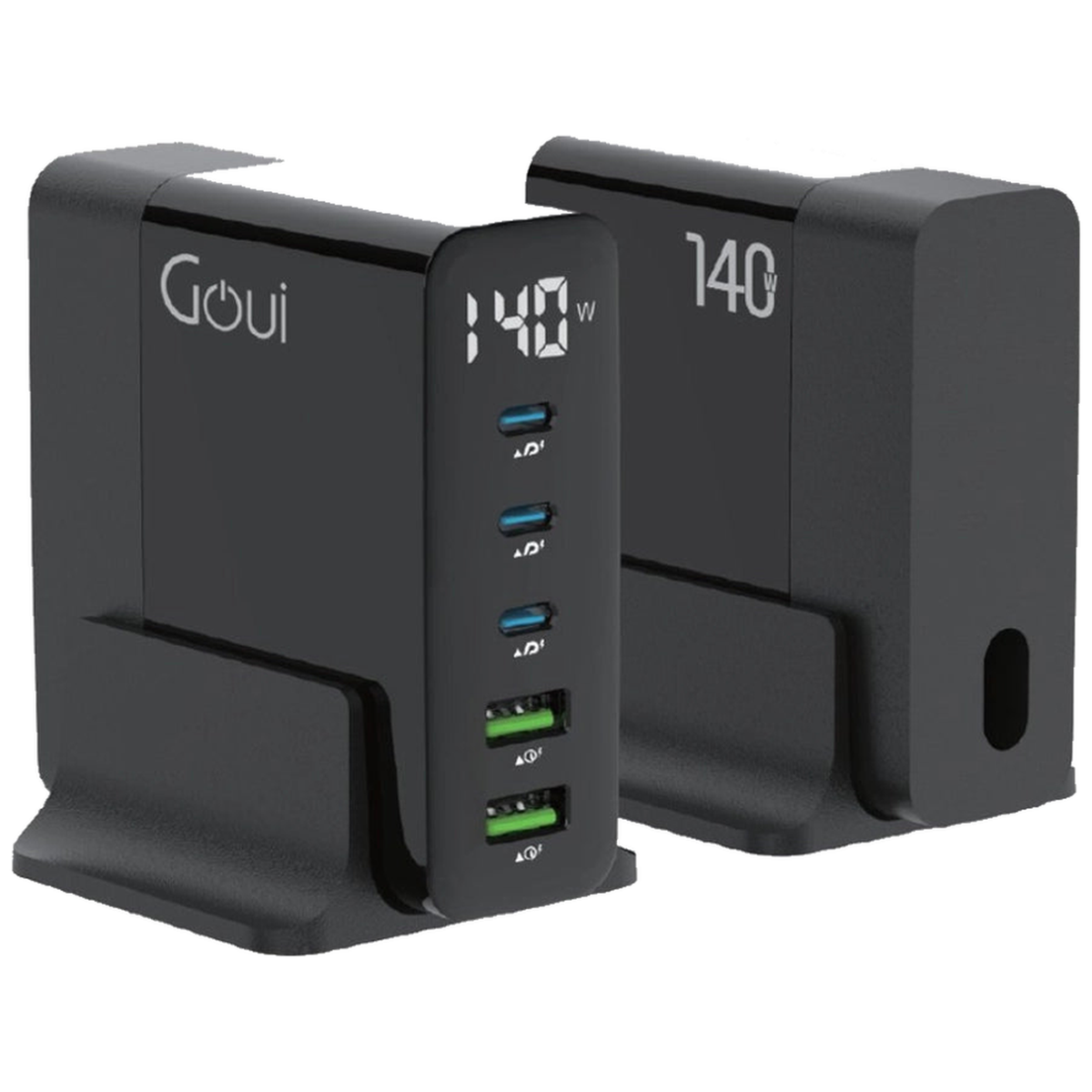 Goui GAN 140W Chargeur de Bureau - Vue laterale transparente
