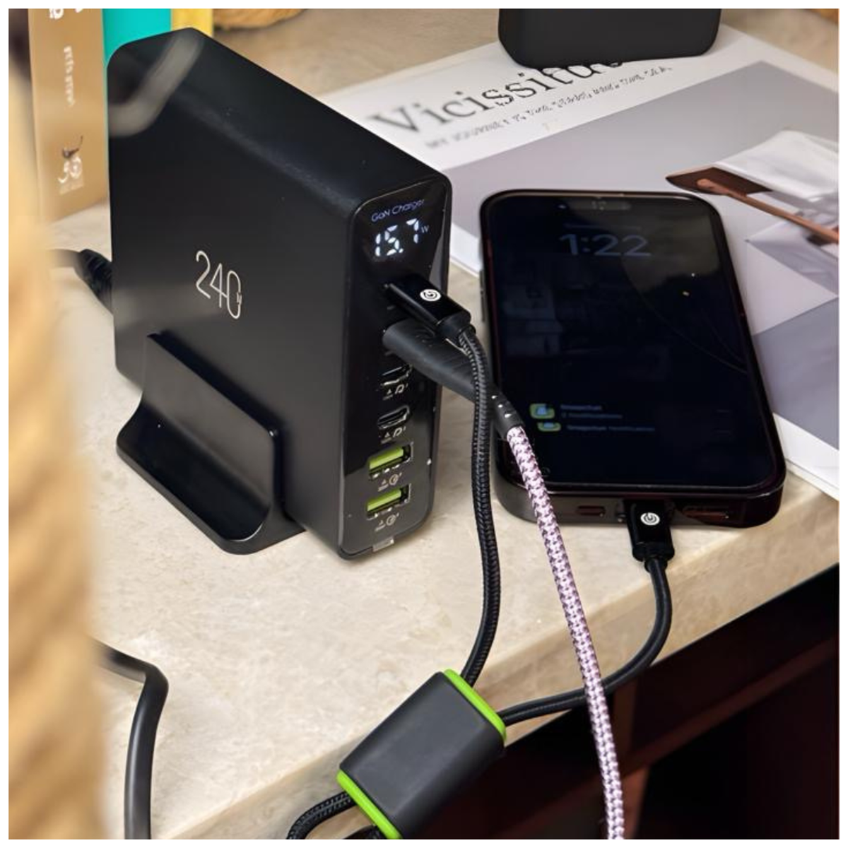 Goui GAN 240w Chargeur Bureau – Prise EU - Photo 4