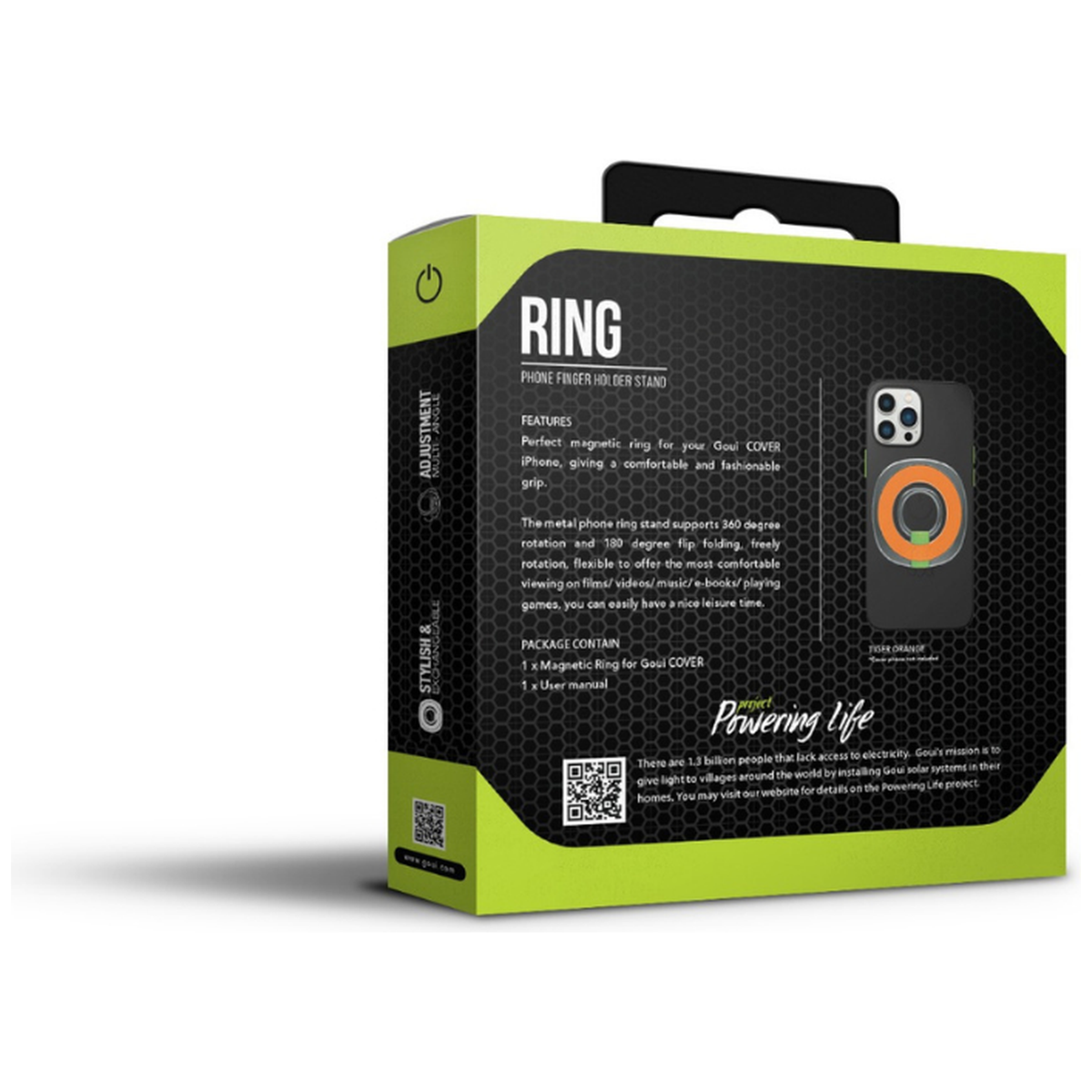 Goui RING Phone Finger Holder Stand-Tiger Orange - Photo 3