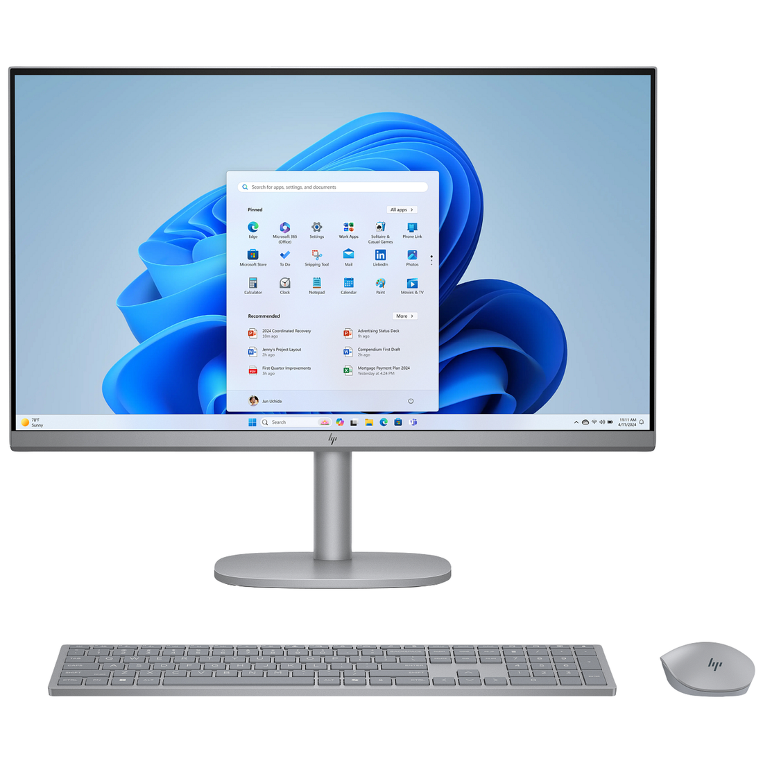 HP OmniStudio X 27 - Vue de face avec clavier et souris