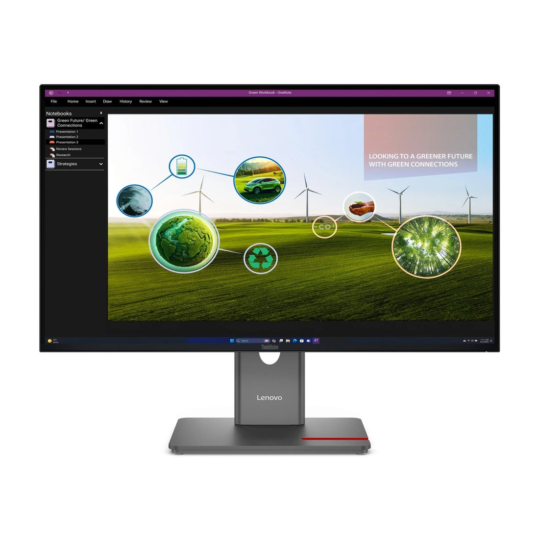 Moniteur Lenovo ThinkVision P27Q-40 27" QHD VA 120Hz - vue de face