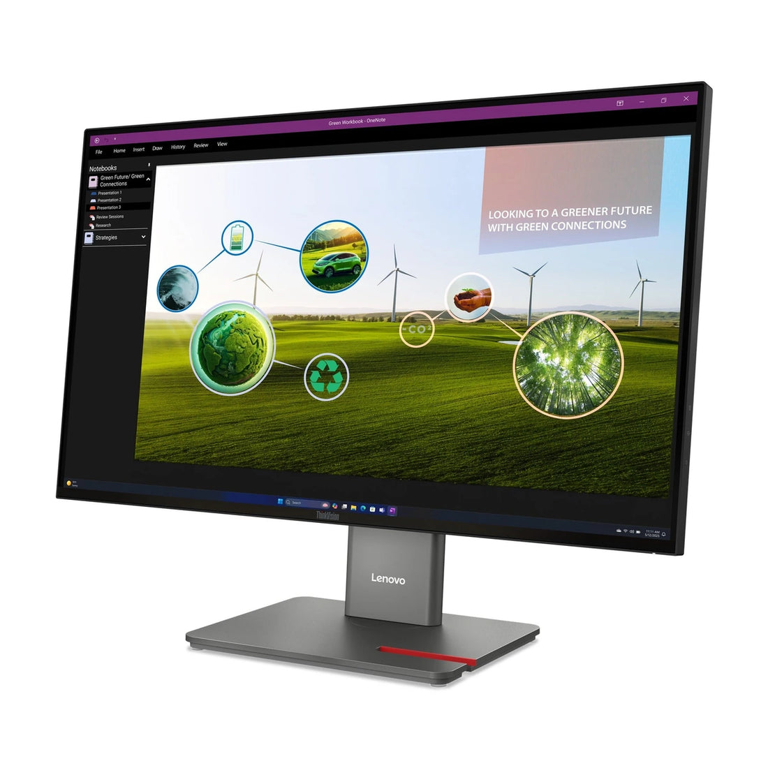 Moniteur Lenovo ThinkVision P27Q-40 27" QHD VA 120Hz - vue de face