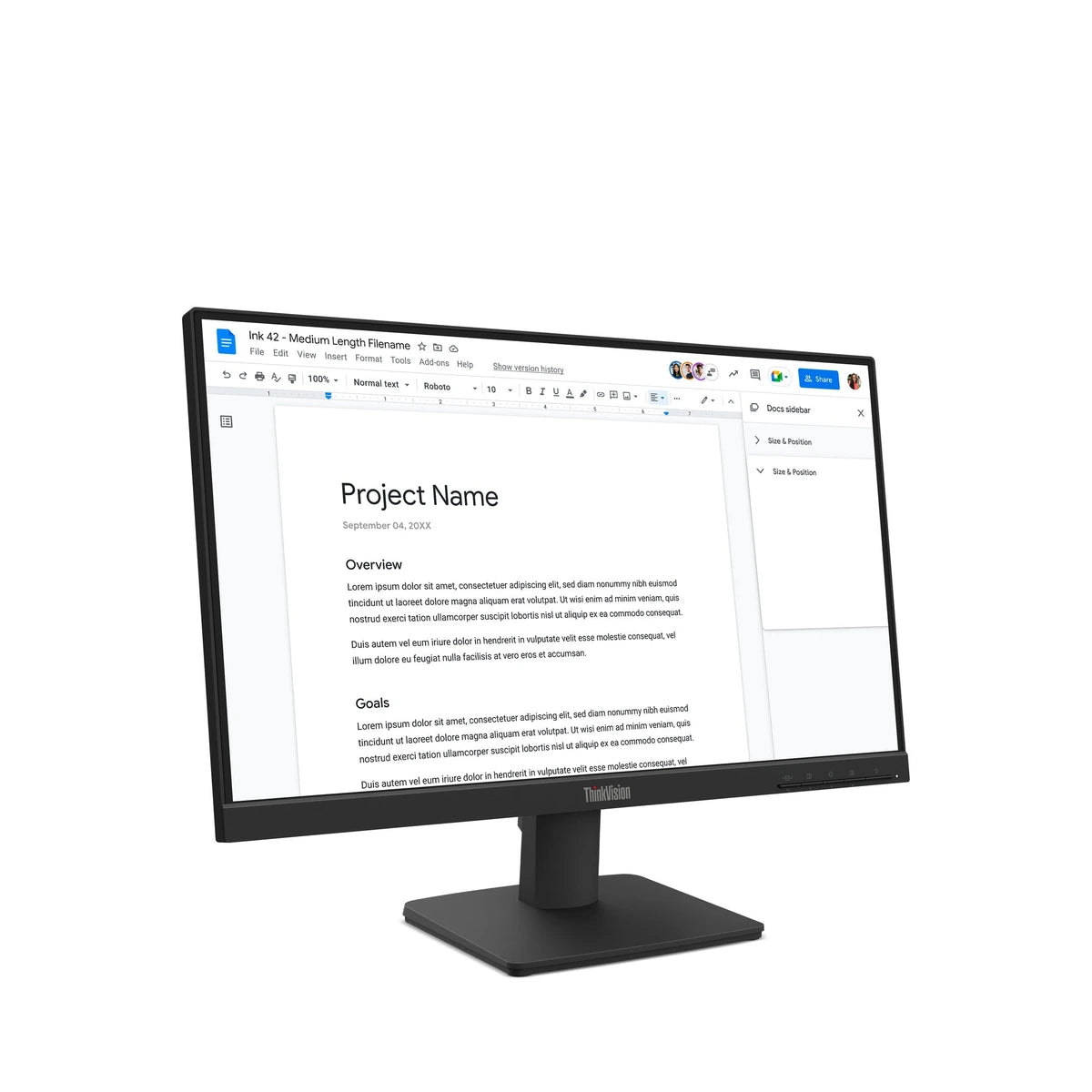 Moniteur Lenovo ThinkVision S22-4e 21.5" FHD VA 100Hz - vue arrière