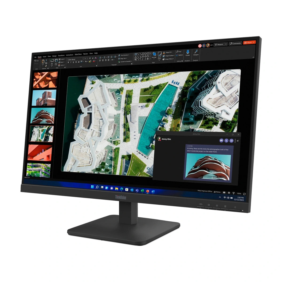Moniteur Lenovo ThinkVision S27-4e 27" FHD VA 100Hz - vue de profil
