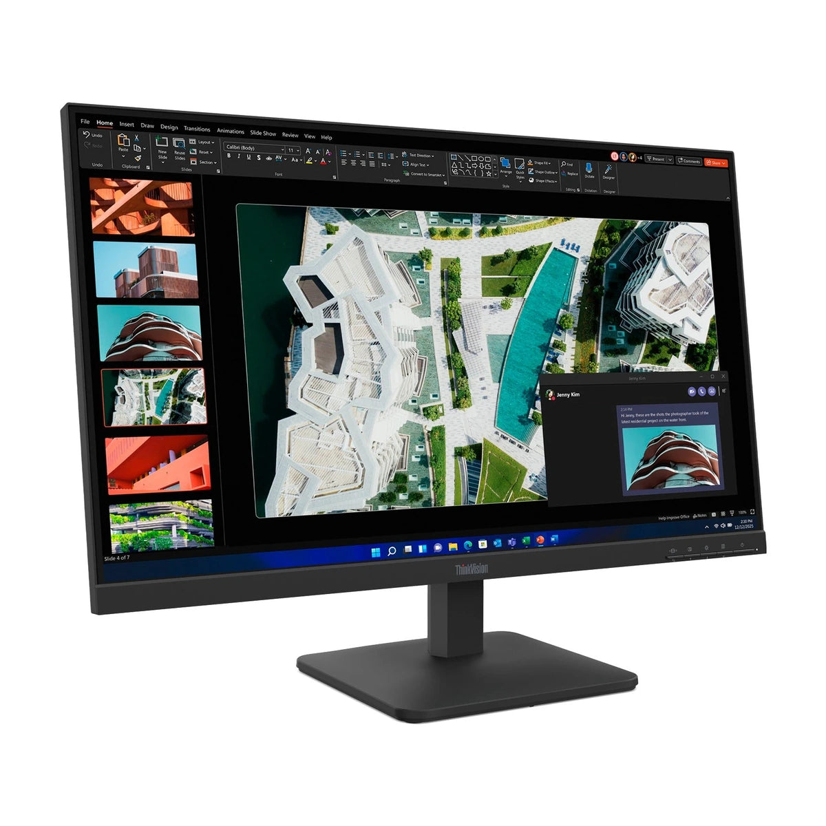 Moniteur Lenovo ThinkVision S27-4e 27" FHD VA 100Hz - vue arrière