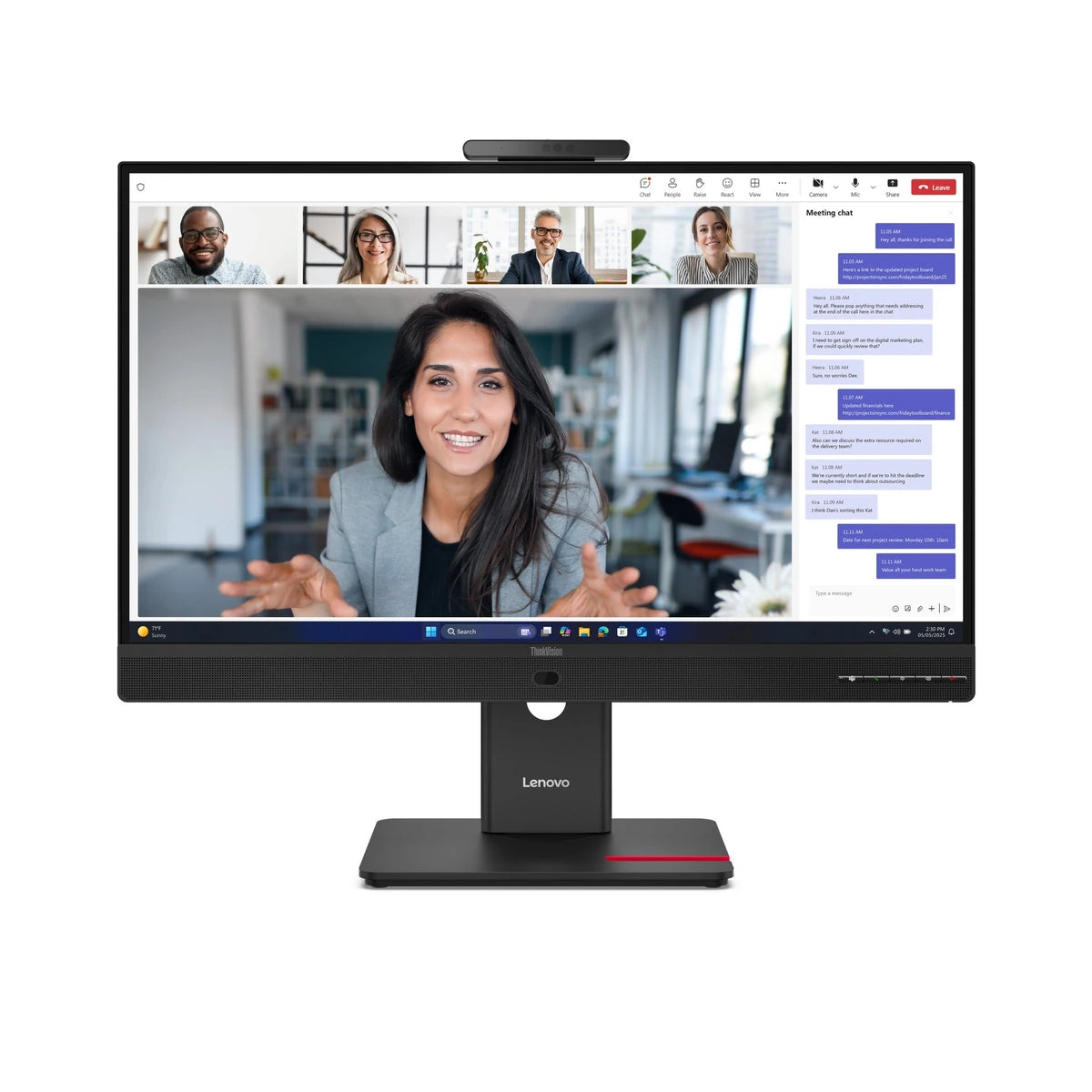 Moniteur Lenovo ThinkVision T24-4v 24" FHD VA 120Hz - vue de face