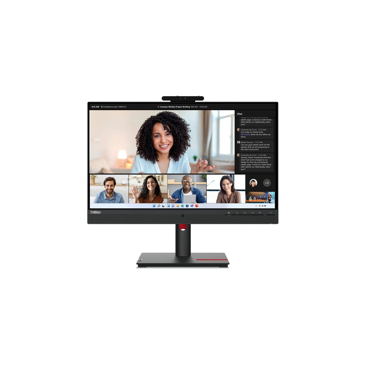 Moniteur Lenovo ThinkVision T24mv-30 23.8" FHD IPS 75Hz - vue de face
