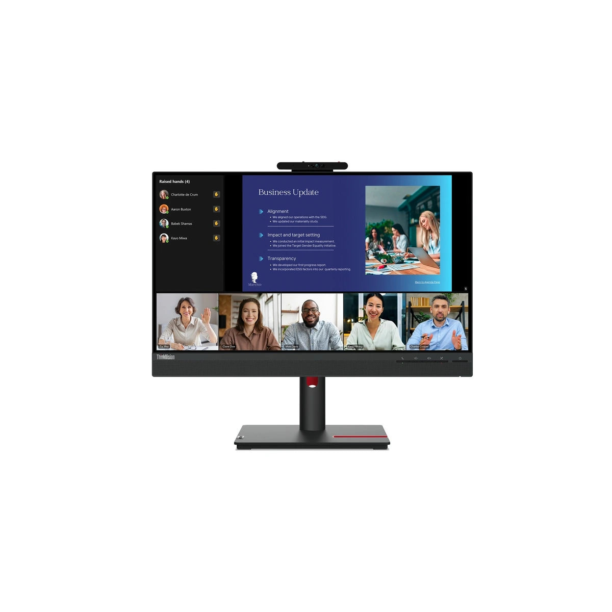 Moniteur Lenovo ThinkVision T24v-30 24" FHD IPS 75Hz - vue latérale